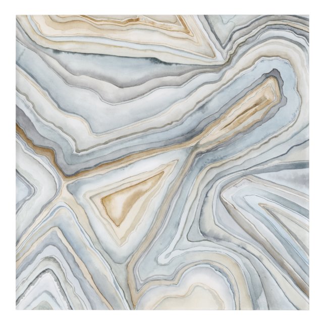 Grey Marbled Abstract Design Acrylic Print (Front)