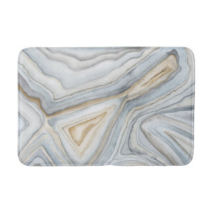 Grey Marbled Abstract Design Bathroom Mat