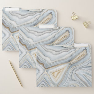 Grey Marbled Abstract Design File Folder