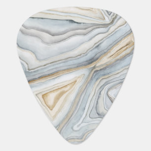 Grey Marbled Abstract Design Guitar Pick