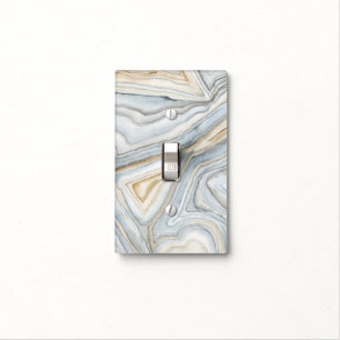 Grey Marbled Abstract Design Light Switch Cover