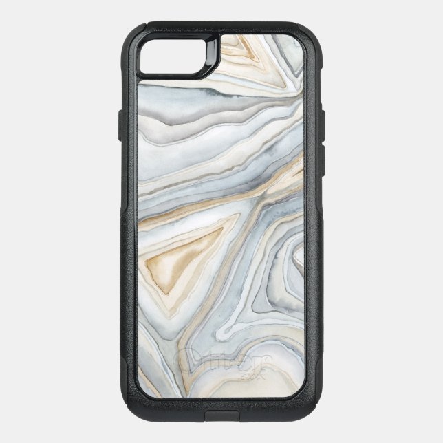 Grey Marbled Abstract Design Otterbox iPhone Case (Back)