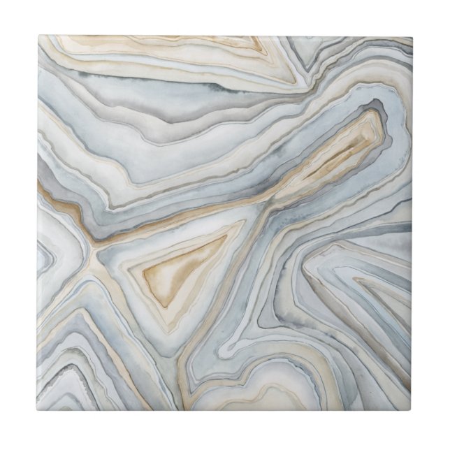 Grey Marbled Abstract Design Tile (Front)