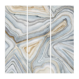 Grey Marbled Abstract Design Triptych
