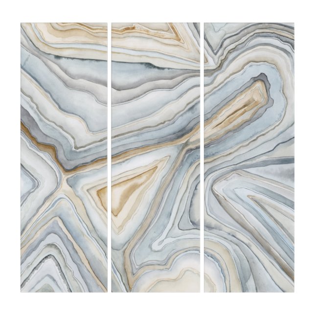 Grey Marbled Abstract Design Triptych (Front)