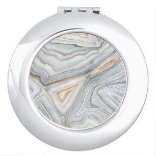 Grey Marbled Abstract Design Vanity Mirror