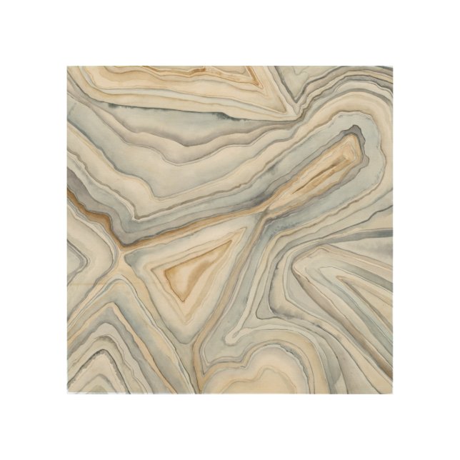 Grey Marbled Abstract Design Wood Wall Decor (Front)