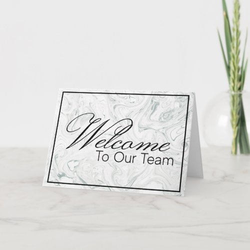 Grey Marbled Welcome to the Team New Employee Card