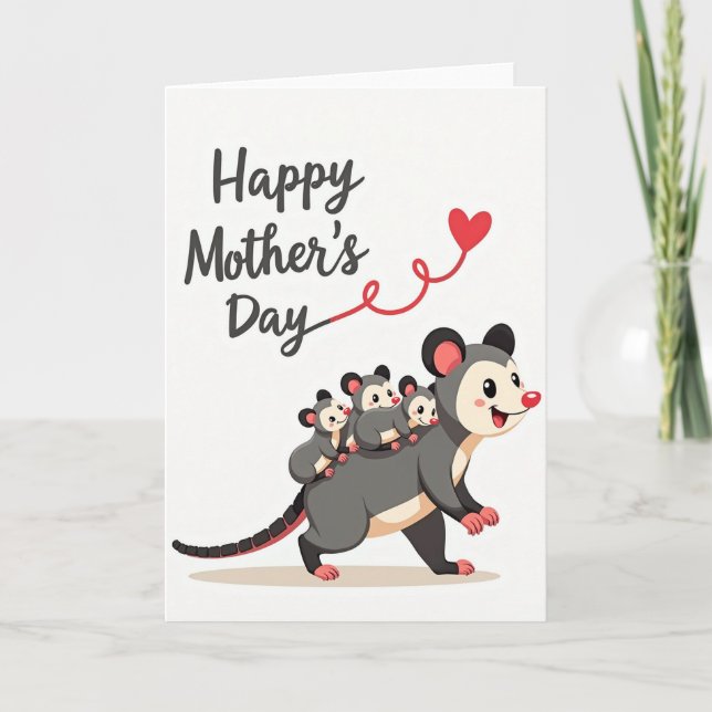 Grey Marsupial Mothers Day Card (Front)