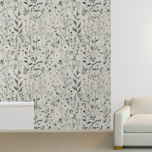 Grey Meadow Field Flowers Leaves Wallpaper