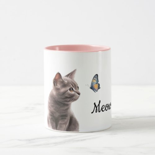 Grey Meow Cat  Mug