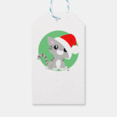 Grey Meowy Christmas Kitty Gift Tags (Back)