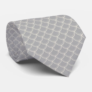 GREY MERMAID SCALE MENS TIE