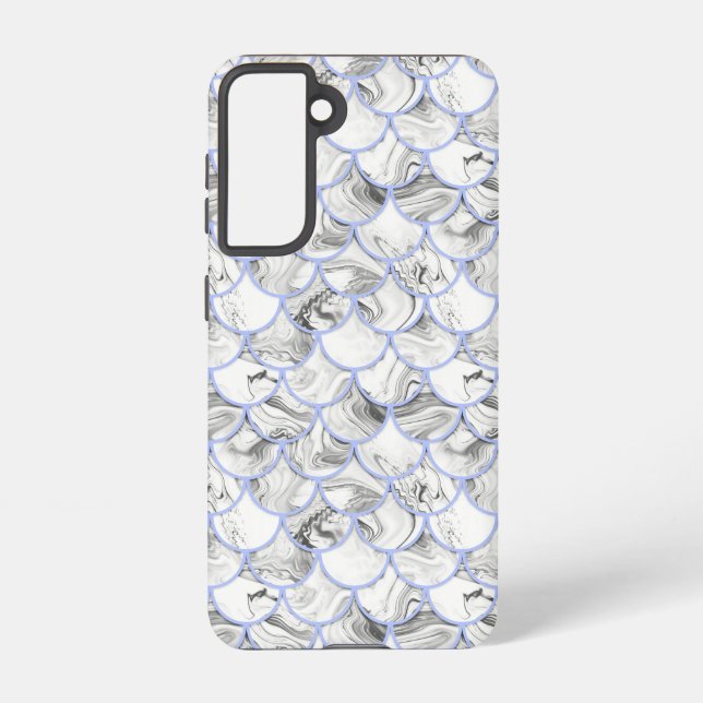 Grey mermaid scales samsung galaxy case (Back)