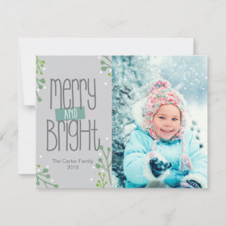 Grey Merry and Bright Photo Card