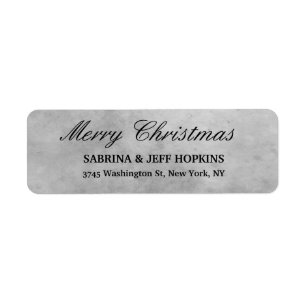 Grey Merry Christmas Message Family Label