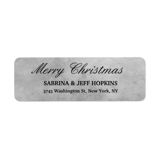 Grey Merry Christmas Message Family Label (Front)