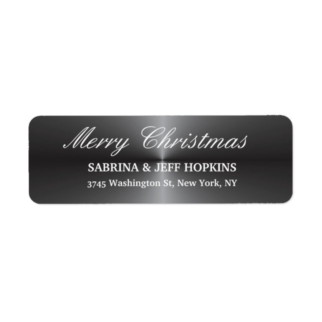 Grey Merry Christmas Message Family Sheet Label (Front)