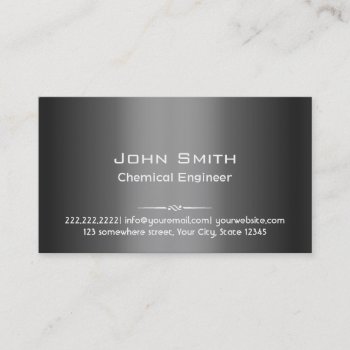 Grey Metal Chemical Engineer Business Card by cardfactory at Zazzle