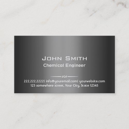 Grey Metal Chemical Engineer Business Card