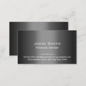 Grey Metal Financial Advisor Business Card (Front/Back)