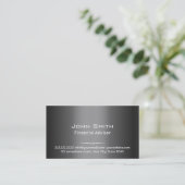 Grey Metal Financial Advisor Business Card (Standing Front)