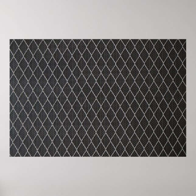 Grey metal wire fence poster (Front)