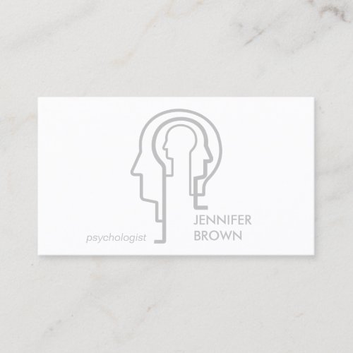 Grey Mind Science Human Head Psychologist Business Card