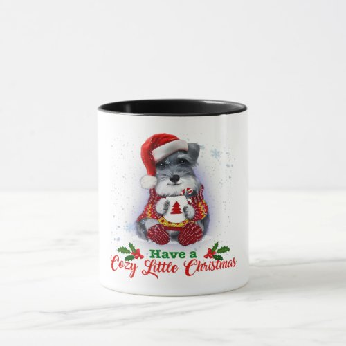 Grey Miniature Schnauzer Have A Cozy Christmas Mug