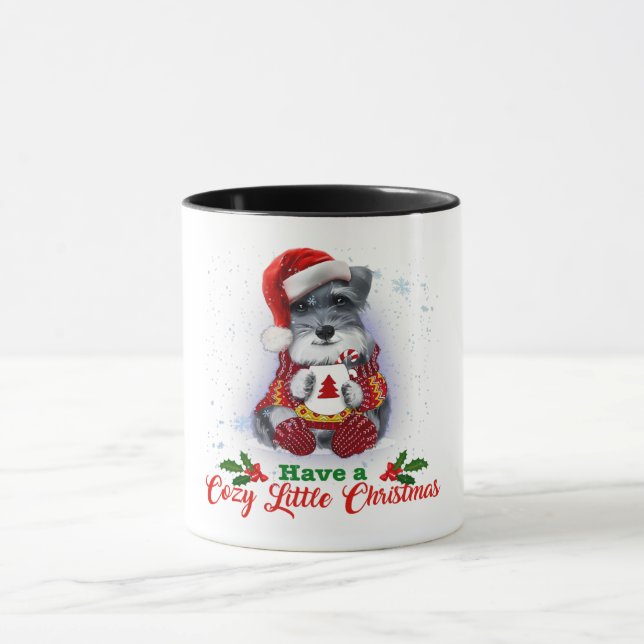 Grey Miniature Schnauzer Have A Cozy Christmas Mug (Center)