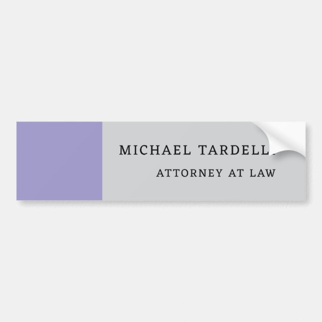Grey Minimalist Classical Professional Bumper Sticker (Front)
