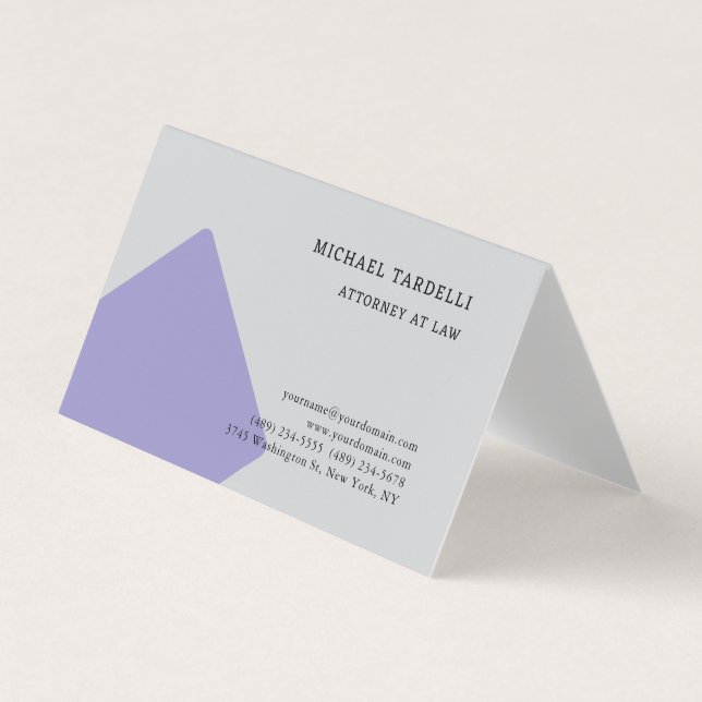Grey Minimalist Classical Professional Business Card (Front)