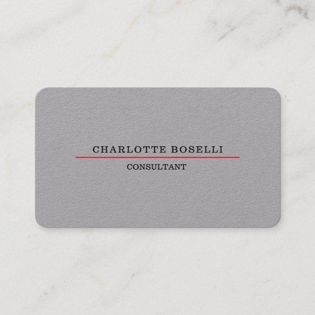 Grey Minimalist Elegant Professional Simple Business Card (Front)