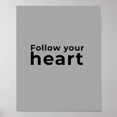 Grey minimalist inspirational quote poster