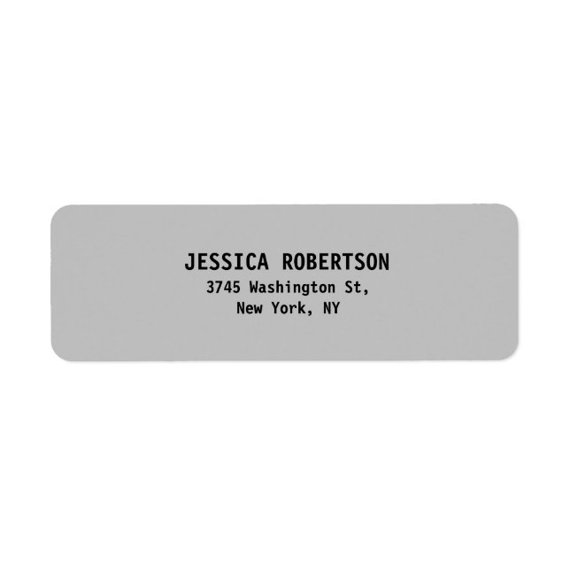 Grey Minimalist Plain Elegant Modern Trendy Label (Front)