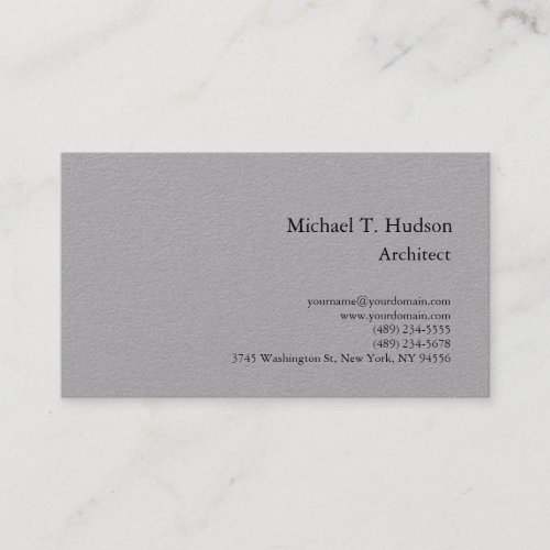 Grey Minimalist Simple Plain Architect Classical Business Card