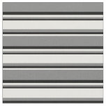 [ Thumbnail: Grey, Mint Cream & Black Striped Pattern Fabric ]