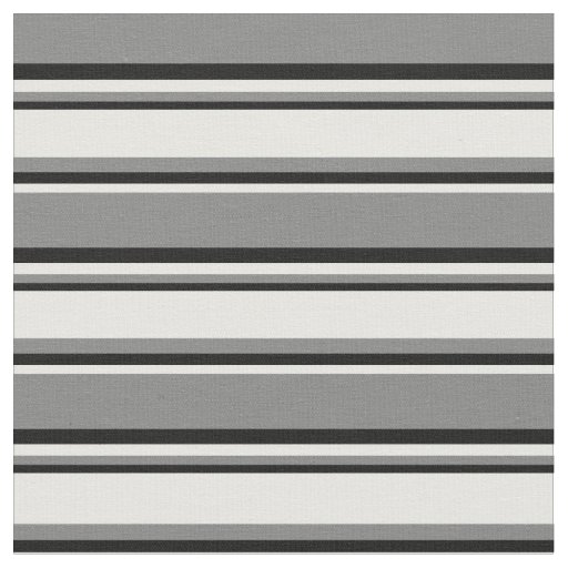 Grey, Mint Cream & Black Striped Pattern Fabric