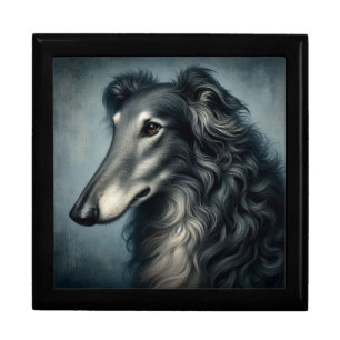 Grey Mist Borzoi Portrait Gift Box
