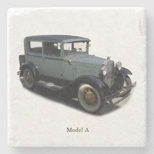 grey Model A stone coaster
