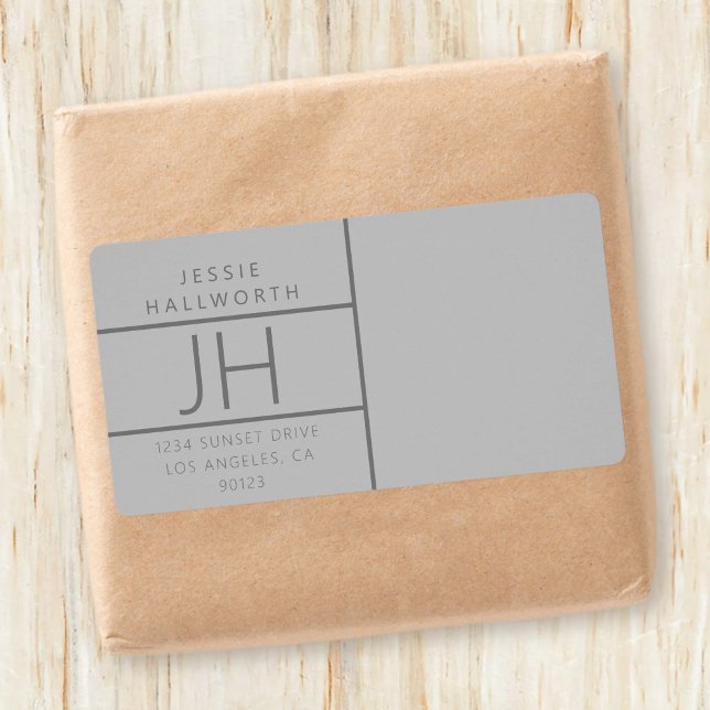 Grey Modern Looking Return Address Shipping Label (Creator Uploaded)