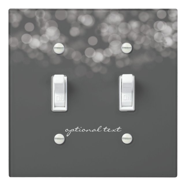 Grey Modern Minimal Lights Chic Elegant Glamour Light Switch Cover (In Situ)