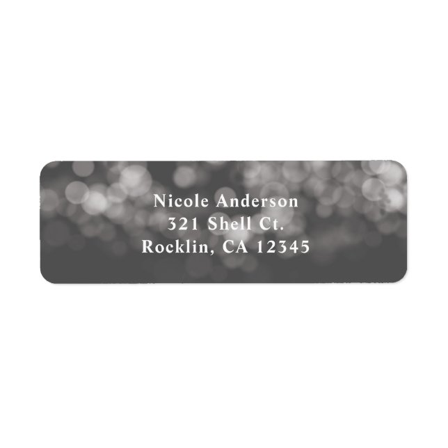 Grey Modern Minimal Lights Chic Party Invitation Label (Front)