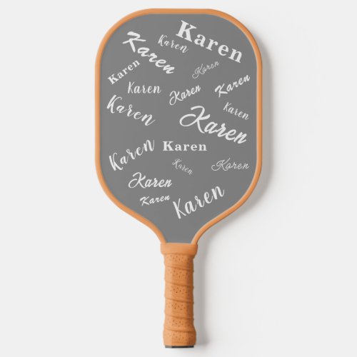 Grey Modern Monogrammed Minimal Simple Classic Pickleball Paddle