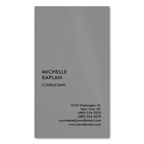 Grey Modern Professional Exclusive Business Card Magnet