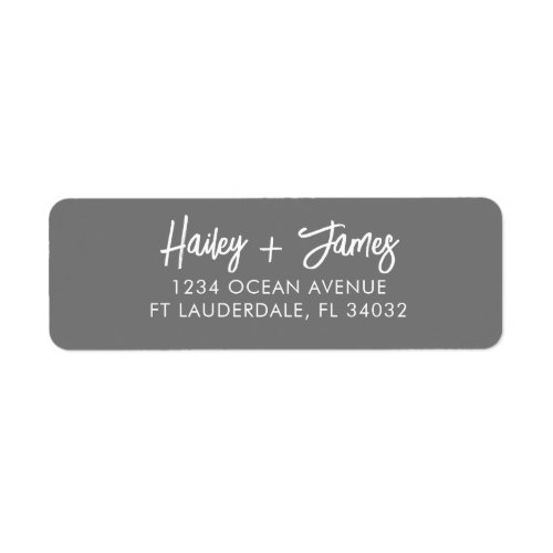 Grey Modern Script Return Address Labels 