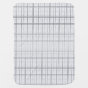 Grey, modern, simple, cool, trendy grid lines baby blanket
