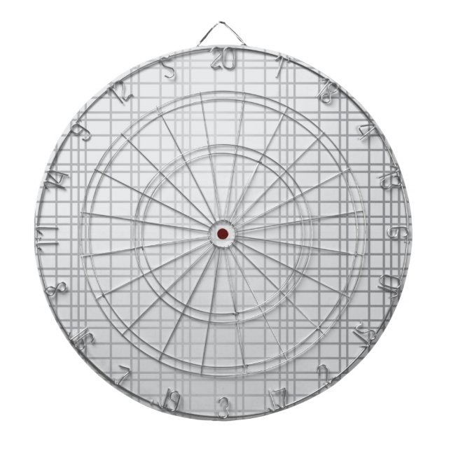 Grey, modern, simple, cool, trendy grid lines dart board (Front)