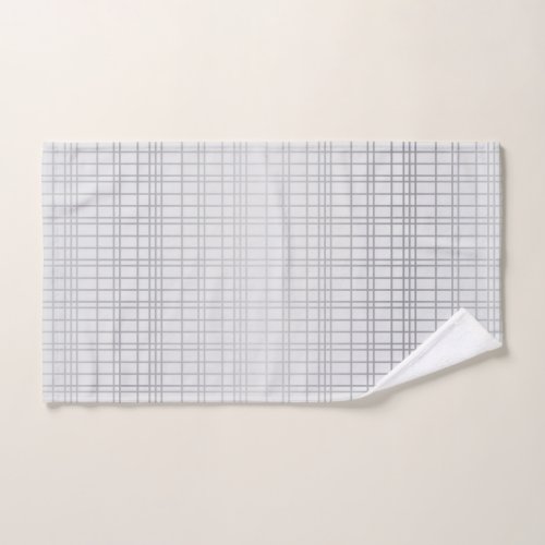 Grey modern simple cool trendy grid lines hand towel 