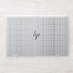Grey, modern, simple, cool, trendy grid lines HP laptop skin